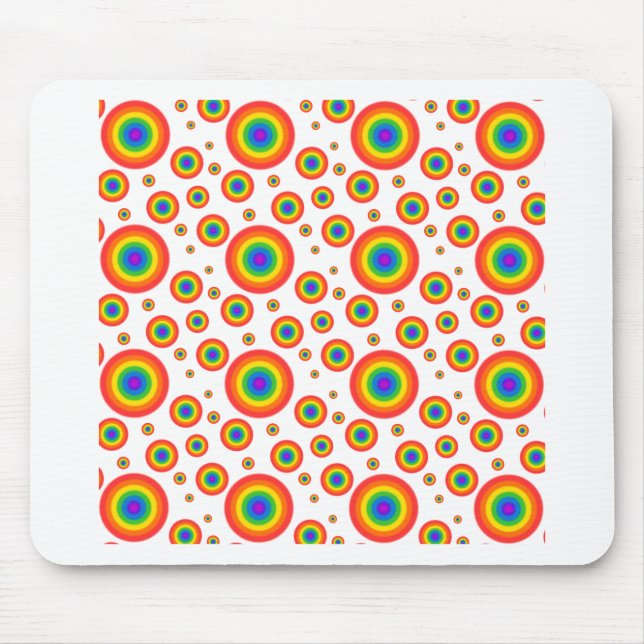 Rainbow Polka Dots Mousepad (Vorne)