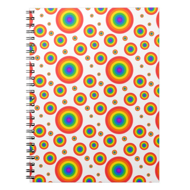 Rainbow Polka Dots Notizblock (Vorderseite)