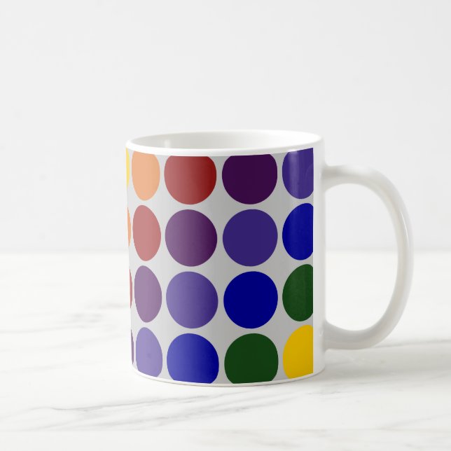 Rainbow Polka Dots on Gray Tasse (Rechts)