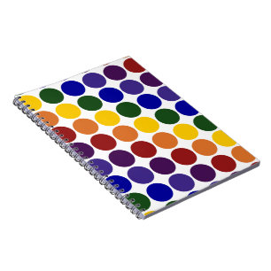 Rainbow Polka Dots on White Notizblock