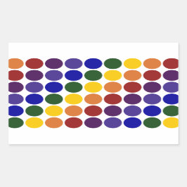 Rainbow Polka Dots on White Rechteckiger Aufkleber