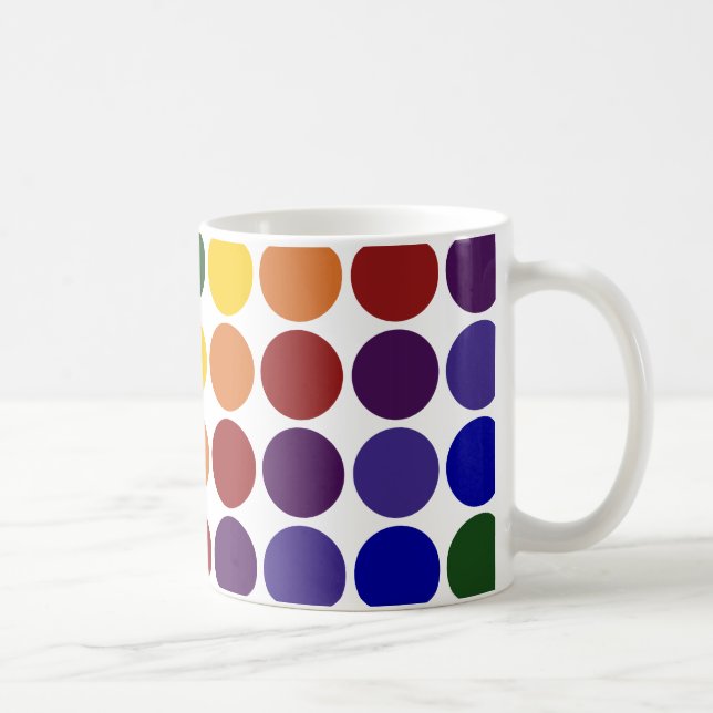 Rainbow Polka Dots on White Tasse (Rechts)