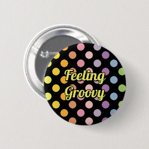 Rainbow Polka Dots Pattern Button