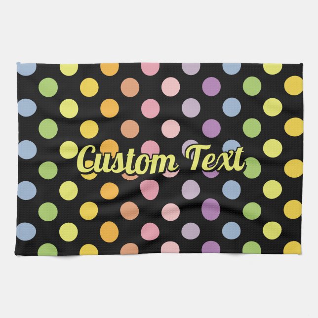 Rainbow Polka Dots Pattern Geschirrtuch (Horizontal)