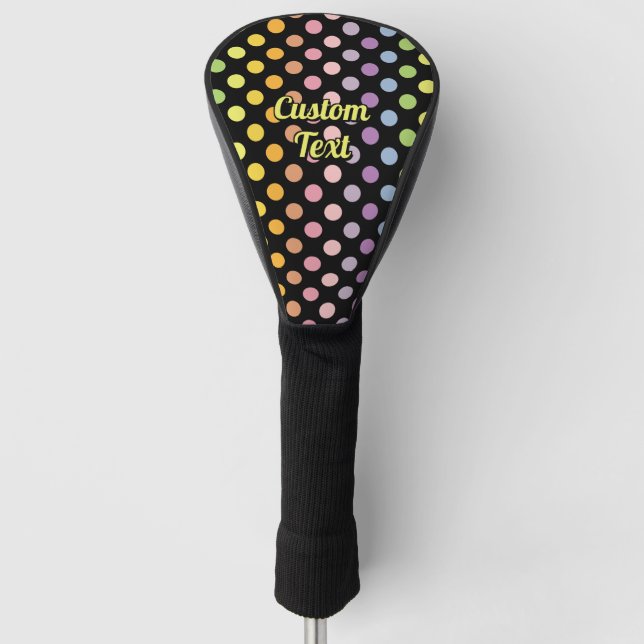 Rainbow Polka Dots Pattern Golf Headcover (Vorderseite)