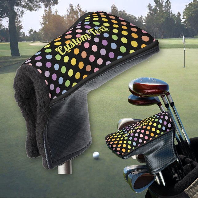 Rainbow Polka Dots Pattern Golf Headcover (Von Creator hochgeladen)