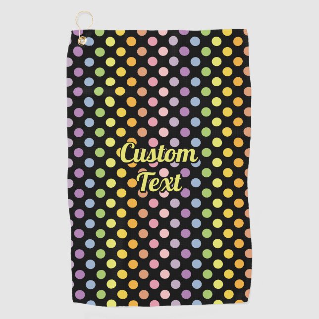 Rainbow Polka Dots Pattern Golfhandtuch (Vorderseite)