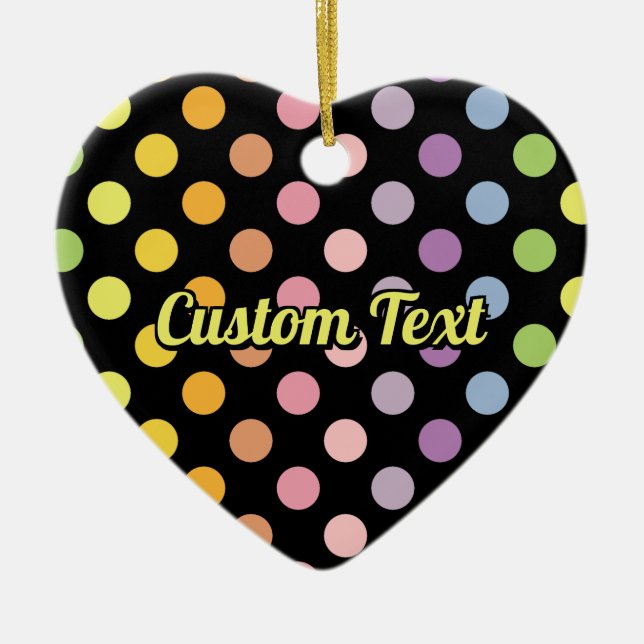 Rainbow Polka Dots Pattern Keramik Ornament (Vorne)