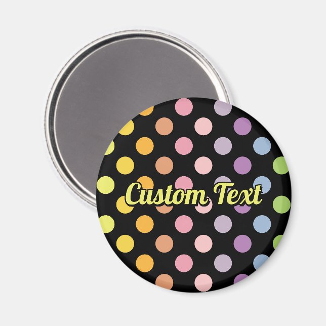Rainbow Polka Dots Pattern Magnet (Vorderseite/Rückseite)
