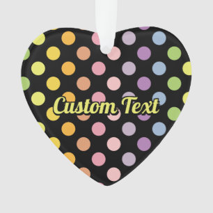 Rainbow Polka Dots Pattern Ornament