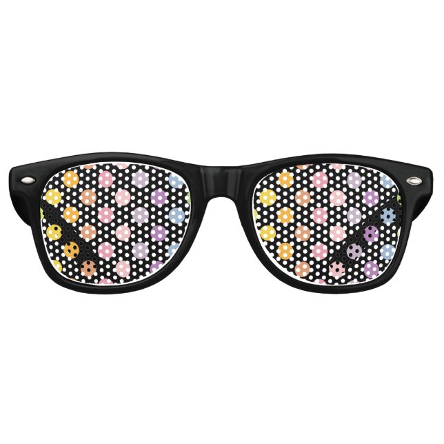 Rainbow Polka Dots Pattern Partybrille (Vorderseite)