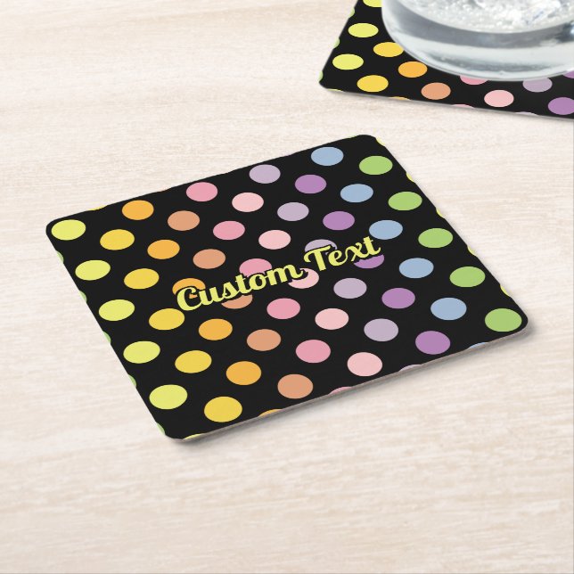 Rainbow Polka Dots Pattern Rechteckiger Pappuntersetzer (angewinkelt)
