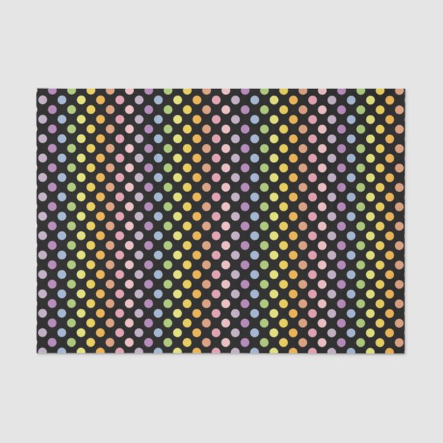 Rainbow Polka Dots Pattern Seidenpapier (Vorderseite)