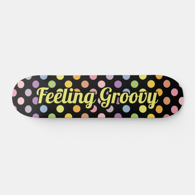 Rainbow Polka Dots Pattern Skateboard (Horizontal)