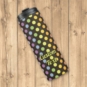 Rainbow Polka Dots Pattern Thermosbecher