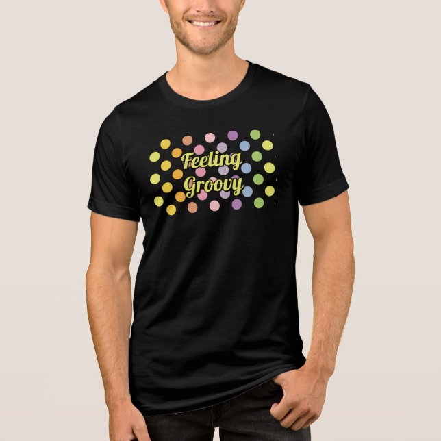 Rainbow Polka Dots Pattern Tri-Blend Shirt (Vorderseite)