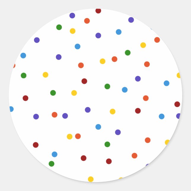 Rainbow Polka Dots Runder Aufkleber (Vorderseite)