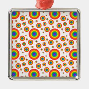 Rainbow Polka Dots Silbernes Ornament