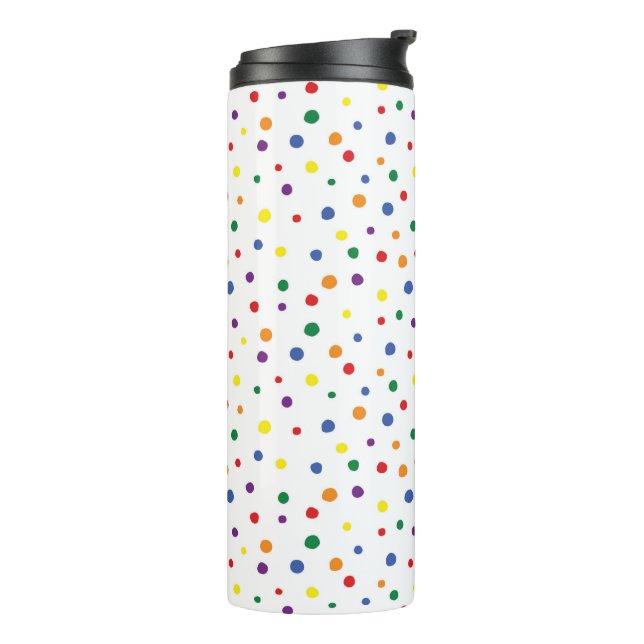 Rainbow Polka Dots Thermosbecher (Nach links gedreht)