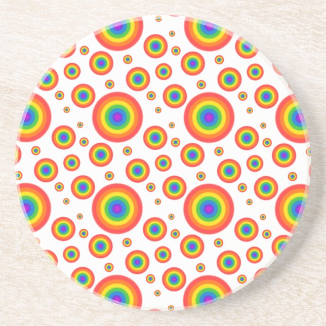 Rainbow Polka Dots Untersetzer (Vorne)