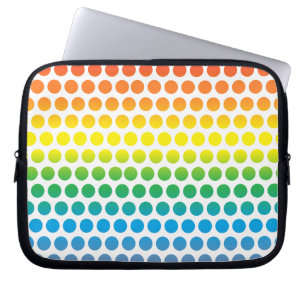 Rainbow Polka Dots White Laptopschutzhülle