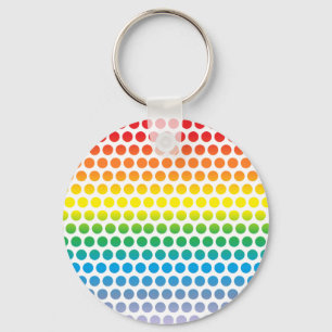 Rainbow Polka Dots White Schlüsselanhänger