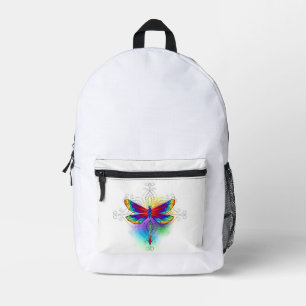 Rainbow Polygonal Dragonfly Bedruckter Rucksack