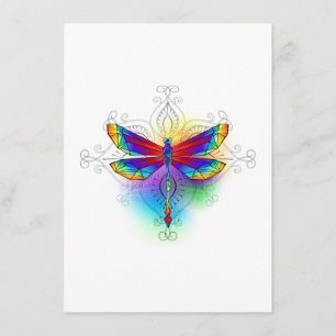 Rainbow Polygonal Dragonfly Begleitkarte