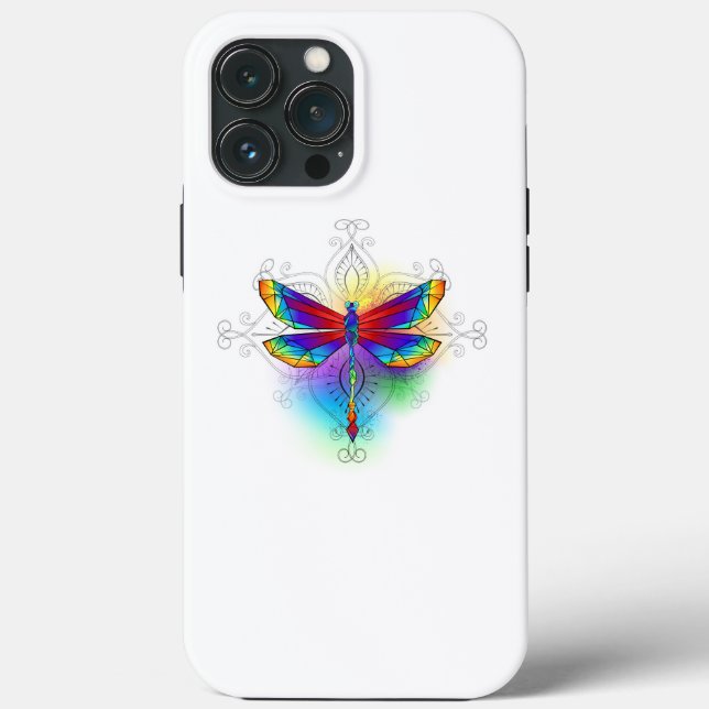 Rainbow Polygonal Dragonfly Case-Mate iPhone Hülle (Rückseite)