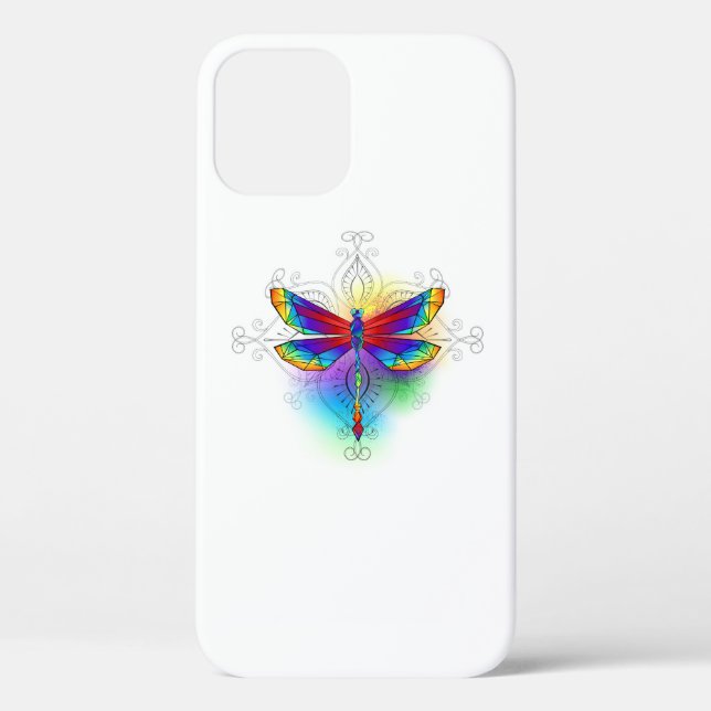 Rainbow Polygonal Dragonfly Case-Mate iPhone Hülle (Rückseite)