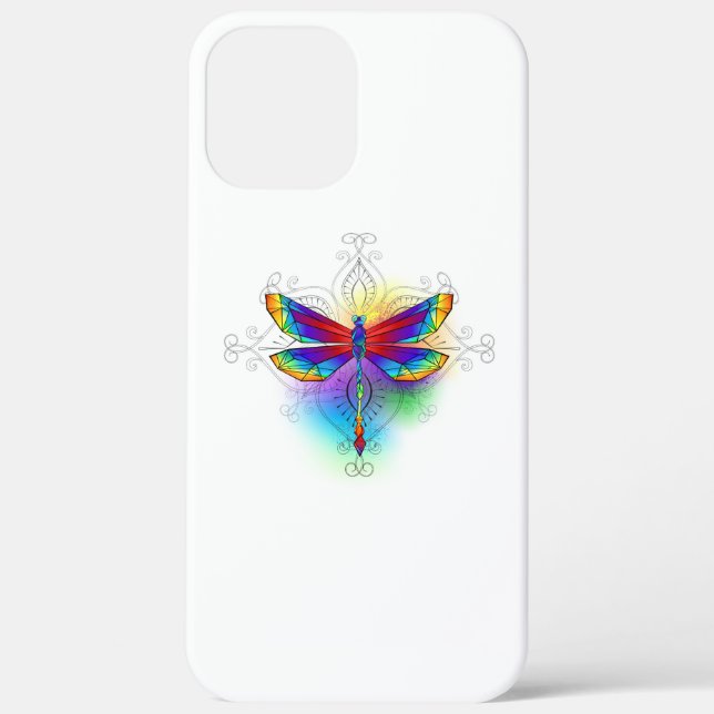 Rainbow Polygonal Dragonfly Case-Mate iPhone Hülle (Rückseite)