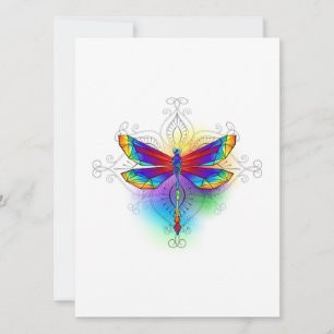 Rainbow Polygonal Dragonfly Feiertagskarte