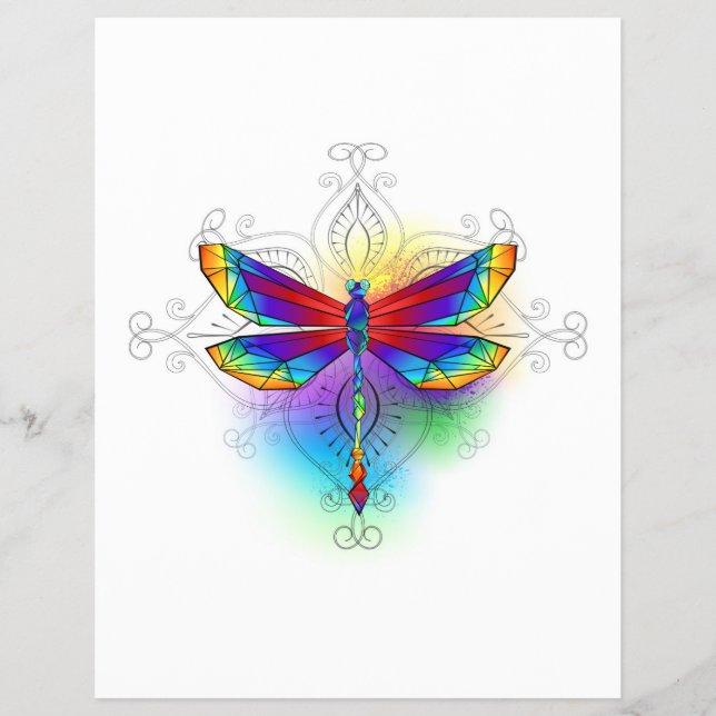 Rainbow Polygonal Dragonfly Flyer (Vorne)