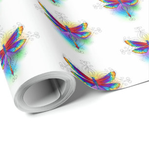 Rainbow Polygonal Dragonfly Geschenkpapier