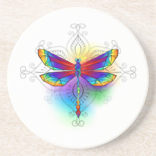 Rainbow Polygonal Dragonfly Getränkeuntersetzer