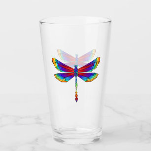 Rainbow Polygonal Dragonfly Glas