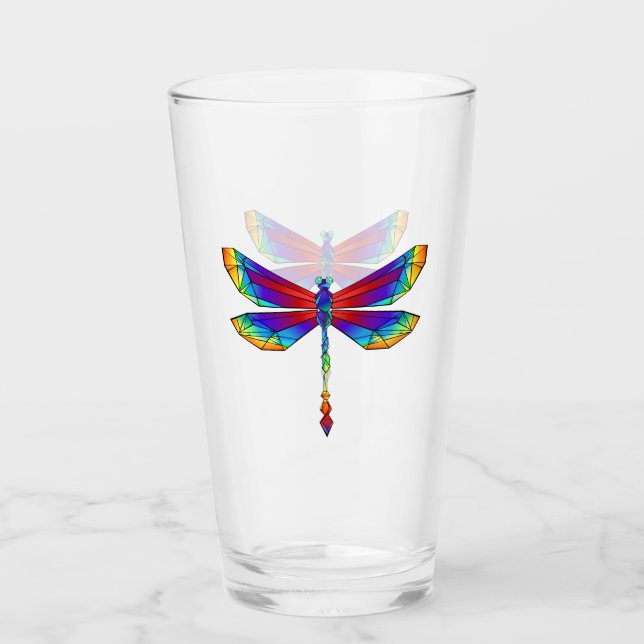 Rainbow Polygonal Dragonfly Glas (Vorderseite)