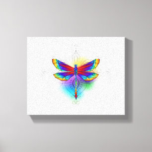 Rainbow Polygonal Dragonfly Leinwanddruck