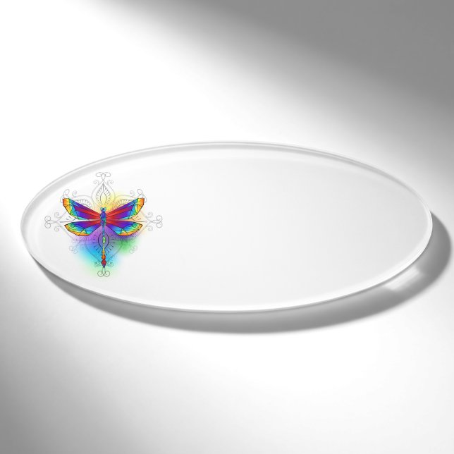Rainbow Polygonal Dragonfly Namenschild (Vorderseite)