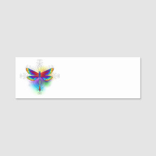 Rainbow Polygonal Dragonfly Namensschild