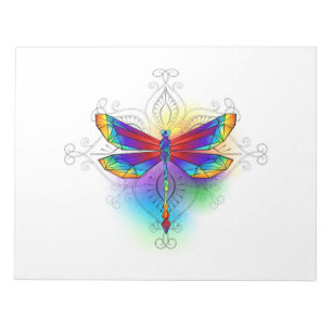 Rainbow Polygonal Dragonfly Notizblock