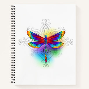 Rainbow Polygonal Dragonfly Notizbuch