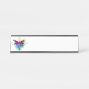 Rainbow Polygonal Dragonfly Schreibtischnamensplakette