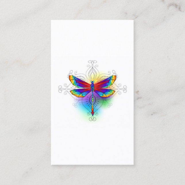 Rainbow Polygonal Dragonfly Terminkarte (Vorderseite)