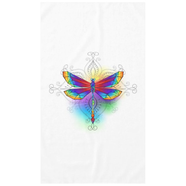 Rainbow Polygonal Dragonfly Tischdecke (Vorderseite)