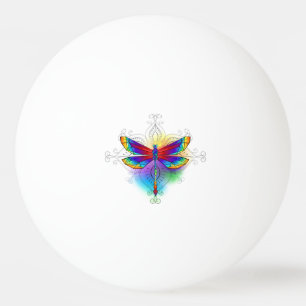 Rainbow Polygonal Dragonfly Tischtennisball