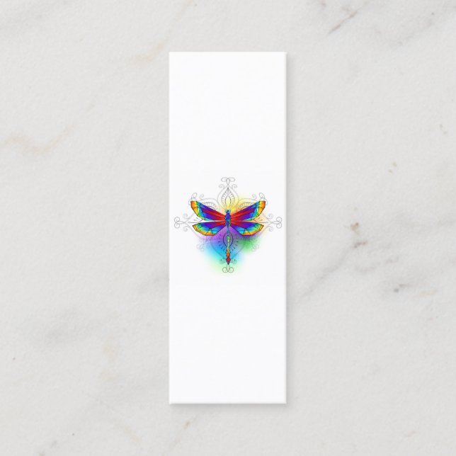 Rainbow Polygonal Dragonfly Treuekarte (Vorderseite)