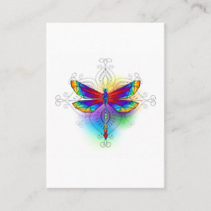 Rainbow Polygonal Dragonfly Visitenkarte