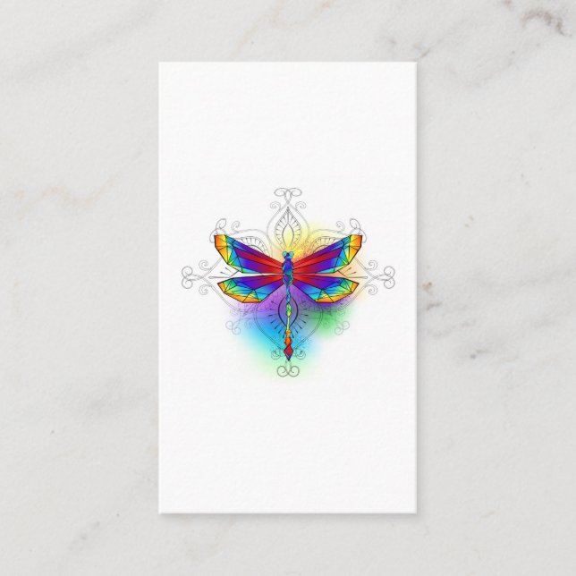 Rainbow Polygonal Dragonfly Visitenkarte (Vorderseite)