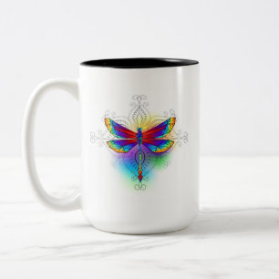 Rainbow Polygonal Dragonfly Zweifarbige Tasse